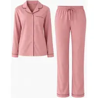 LEAFLETIC Pyjamas 'Women’s Nightwear Long set' gammelrosa