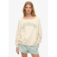 Superdry Superdrytil kvinder. W2012424A Sweatshirt Athletic Essential Bardot off-white (S), Hvid, Casual, Bomuld