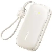 Baseus EnerFill FC21 Qpow 3 Ultra 10000mAh 22,5W powerbank med fastgjort kabelstropp – beige