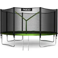 Neo-Sport 12 pėdų / 374 cm sodo batutas su lauko tinklu ir kopėčiomis