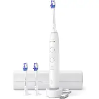 Philips 6100 HX7400/02 Genopladelig tandbørste, Voksen, Sonisk tandbørste, Sensitiv, 62000 Omdrejninger pr. minut, Hvid, 2 min, 4 x 30 sek.
