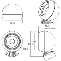 Blaupunkt 2003020000000, 55 W, 100 - 20000 Hz, 4 ohm (O), 88 dB, Bærbar mono højttaler, Sort