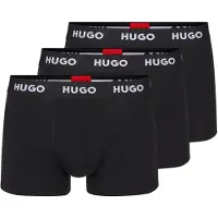 HUGO HUGOtil mænd. 50469786 3 pakker 3 Logo Stretch Boxershorts sort (XL), Afslappet, Bomuld