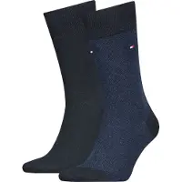 Tommy Hilfiger 2-pak Socks Birdseye 001 Blå Mørkeblå måle