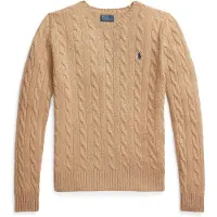 Ralph Lauren Polo Ralph Laurentil kvinder. 211971865002 Brun trøje i uld og kashmir (XL), Beige, Casual, Bomuld, Lange ærmer