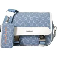 Chabrand Skuldertaske 'Sacoche Toile Enduite Cuir Bleu' blå