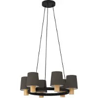 Eglo EDALE LYSEKRONE 6L E27 Ø700 SORT/TRÆ/CAPPUCCINO FSC