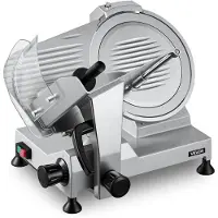 Vevor Kommerciel Kødskæremaskine, 320W Elektrisk Deli-Food Slicer med 300 mm Kulstofstålklinge, Indbygget Slibemaskine &amp; 0-15 mm Justerbar Tykkelse til Frossent Kød, Skinke, Baguet, Bøf
