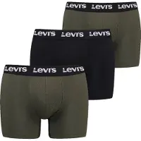 Levi's evi's Boxershorts 3-Pack Ensfarvet Kaki Combo Grøn Mørkegrøn måe