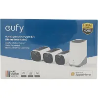 Eufy eufyCam E40 3-Cam Kit + HomeBase S380, IP-sikkerhedskamera, Indendørs & udendørs, Trådløs, Væg, Sort, Hvid, Kugle (form)