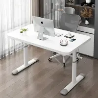 24hShop Hvidt højdejusterbart skrivebord 80 cm