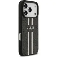 GUESS 4G MagSafe-etui med trykte striber til iPhone 17 Pro – sort