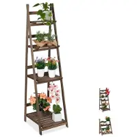 B2X Blomstertrappe Træ Mørkebrun