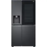 LG GSXB90MCDE - Køleskab/fryser - side-by-side med vanddispenser, isdispenser - Wi-Fi - bredde: 91.3 cm - dybde: 73.5 cm - højde: 179 cm - 635 liter - Klasse E - matsort