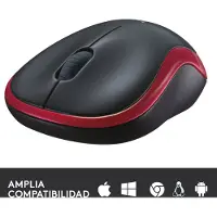 Logitech M185 Wireless - Mus - Optisk - 3 knapper - Rød
