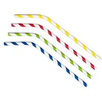 MultiLine Sugerør Ø6x245 mm med knæk Bionedbrydelig Papir - i forskellige farver - (500 stk.)
