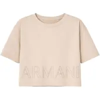 Armani Exchange A|X Armani Exchangetil kvinder. XW001709AF17172U6223 Beskåret bling t-shirt hvid (S), Casual, Bomuld, Korte ærmer