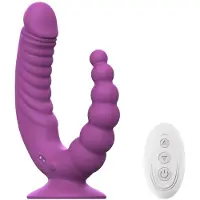 Teazers Double Vibrator With Suction Cup & Remote