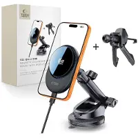 Tech-Protect V21 MagSafe Car Mount with Inductive Charger 25W QI2.2 for Cockpit / Windshield / Air Vent - Black
