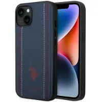 U.S. POLO ASSN. iPhone 14 Plus US Polo Læder Etui Med Stitching Marineblå