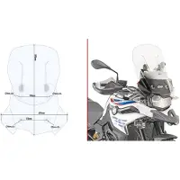 Givi Af5127 Airflow Bmw F 750 Gs/f 850 Gs Justerbar Forrude