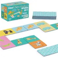 Boppi Domino-s?t-billedspil til sm?b?rn - Montessori/STEM-dominoer med farverigt dyreliv med dyretema til b?rn - Spil til 3-?rige og opefter