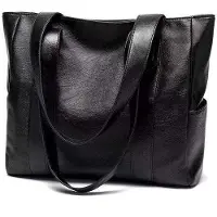 INF Chic Sort PU Læder Tote Taske - Alsidig & Rummelig