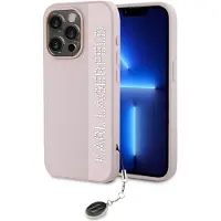 Karl Lagerfeld Saffiano Rhinsten Pink iPhone 15 Pro Etui