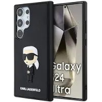 Karl Lagerfeld 3D Rubber Ikonik Case til Samsung Galaxy S24 Ultra - Sort
