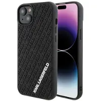 Karl Lagerfeld 3D Rubber Multi Logo etui til iPhone 15 Plus - sort