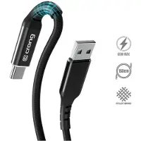 Crong Armor Link - 60W PD 3A USB-A til USB-C kabel 150cm (sort)