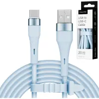 Krüger&Matz Kabel USB - USB typu C 1 m 15W silikonowy niebieski Kruger&Matz Basic