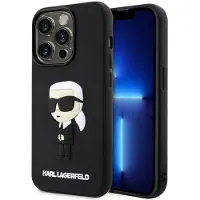 Karl Lagerfeld KLHCP14L3DRKINK iPhone 14 Pro 6,1" sort/sort hardcase Gummi Ikonik 3D