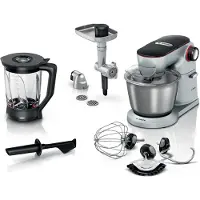 Bosch MUM9B34S27, 5,5 L, Aluminium, Sort, Dreje, Blande, Mikse, Rustfrit stål, Aluminium