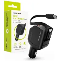 Mobile Origin 90W Car Charger CA22 - USB-C + USB-A 2x USB-C Cable