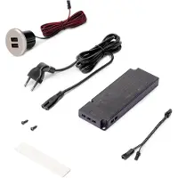 Emuca Rund Plugy-oplader Med 2 Usb-porte Til At Passe Ind I Møblerne 25 Mm