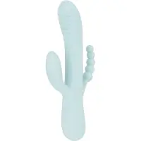Good Vibes Only - Triple Stimulation Vibe - Soft Silicone - Blue