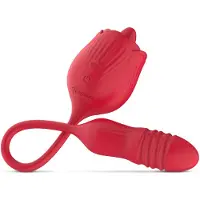 Teazers – Rose Thrusting Dildo Vibrator – Red
