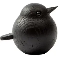 Novoform Træfigur - Mini Spurv - Sort Eg - - OneSize - Dekoration