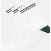 Copenhagen Bamboo Sokker '3 par hvide bambus tennissokker med army/olive striber' hvid