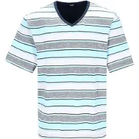 Hajo Pyjamas kort aqua / mørkeblå / grå-meleret / hvid