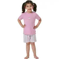 Schiesser Nattøj 'Girls World' beige / lyseblå / lys pink / hvid