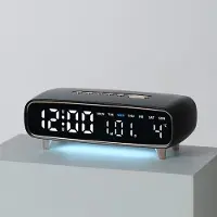 24hShop LED-vækkeur med natlys og USB - Svart / Digitalt vækkeur med natlys og USB