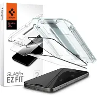 Spigen iPhone 15 Pro Glas.tR Ez Fit Full Cover Hærdet Glas Skærmbeskyttelse - 2 Stk. - Sort Kant