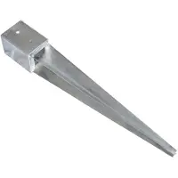 vidaXL jordpløkker 2 stk. 10 x 10 x 76 cm galvaniseret stål sølvfarvet