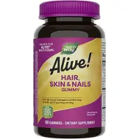 Nature'S Way , Alive! Hår, Hud & Næl Gummies, Strawberry, 60 Gummies