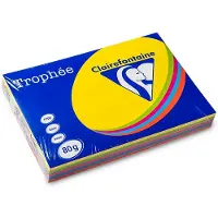 Clairefontaine Farvet papir, Trophée, A3, 80g, ass. farver, pakke med 500 stk