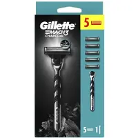 Gillette Mach3 Charcoal barbermaskine + hoveder 5 stk