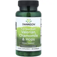 Swanson Health , Full Spectrum Valerian, Kamille & Hops, 60 Kapsler