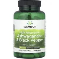 Swanson Health , Høj Absorberende Ashwagandha & Sort Peber, 120 Kapsler
